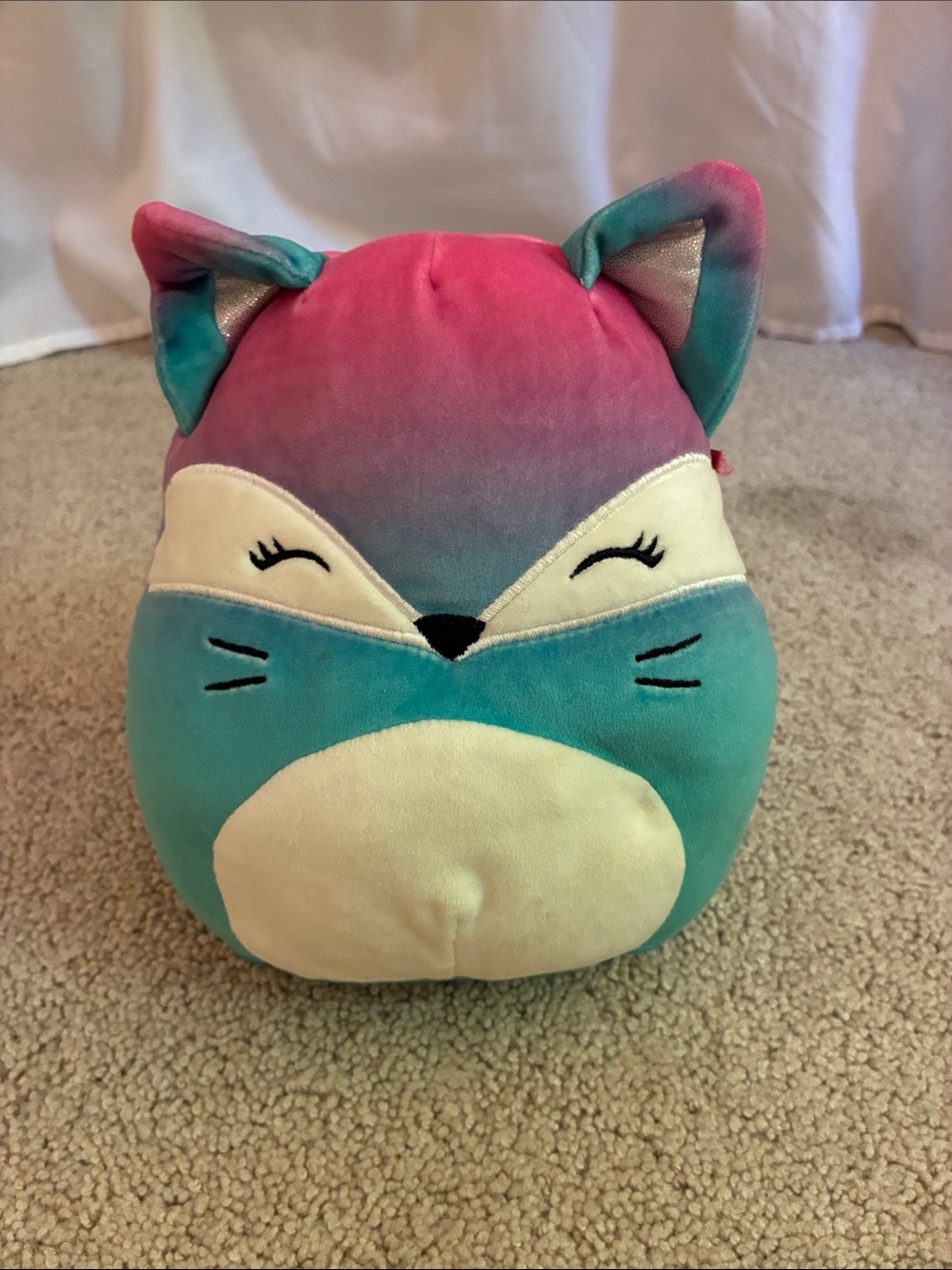 Squishmallows Gradient Pink Teal Fox Plush
